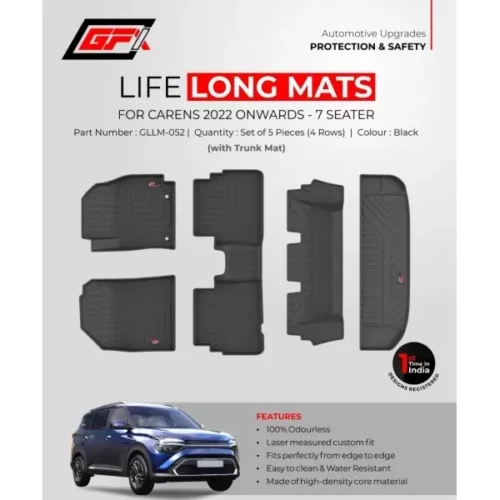 GFX Kia Carens 2022 Onwards Custom Fit LLM LifeLong TPV Mats