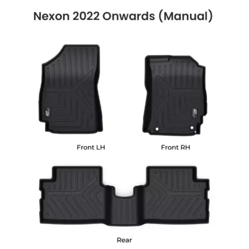 GFX Tata Nexon 2022-23 Custom Fit LLM LifeLong TPV Mats – Set Of 3 Pcs.